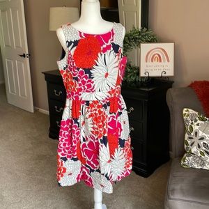 Feel Bright and cheerful with this colorful floral dress. Fully lined.